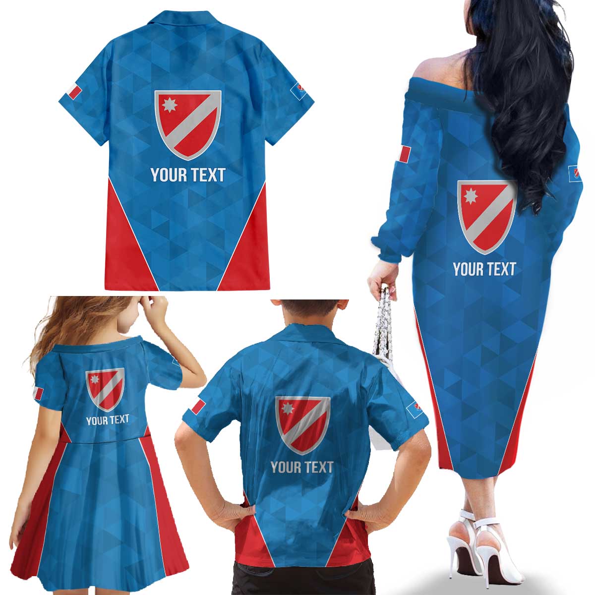 Personalized Italy Molise Family Matching Off The Shoulder Long Sleeve Dress and Hawaiian Shirt Inspiration Flags Style