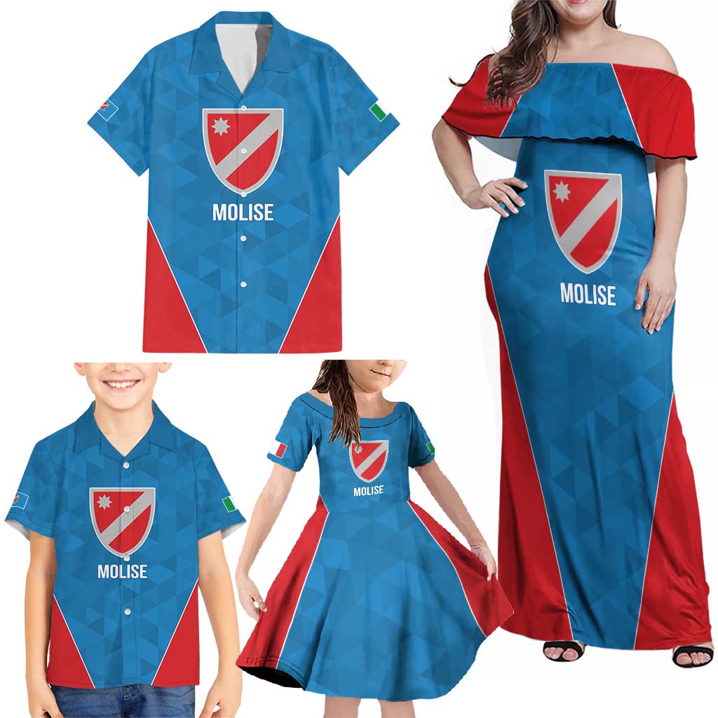 Personalized Italy Molise Family Matching Off Shoulder Maxi Dress and Hawaiian Shirt Inspiration Flags Style
