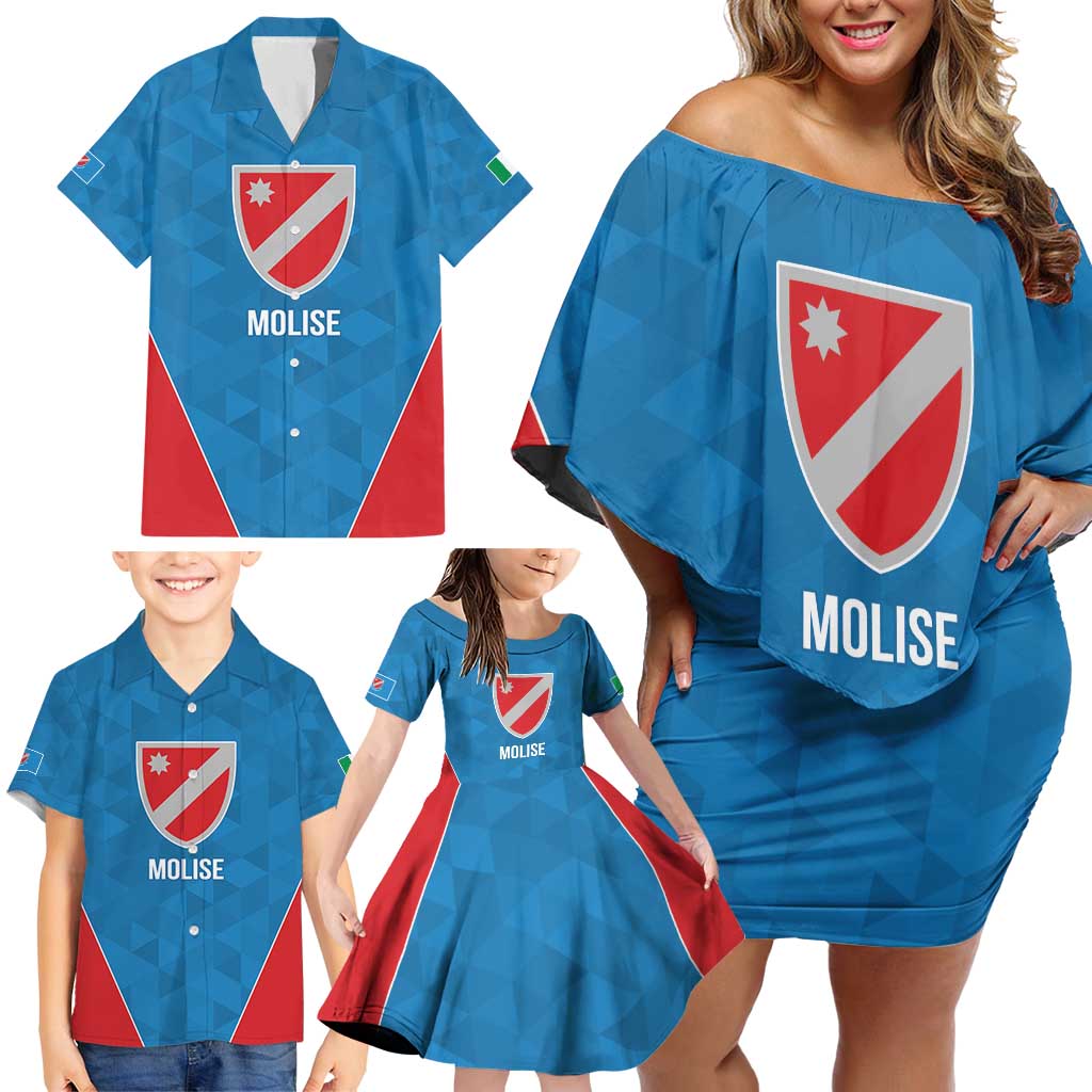 Personalized Italy Molise Family Matching Off Shoulder Short Dress and Hawaiian Shirt Inspiration Flags Style