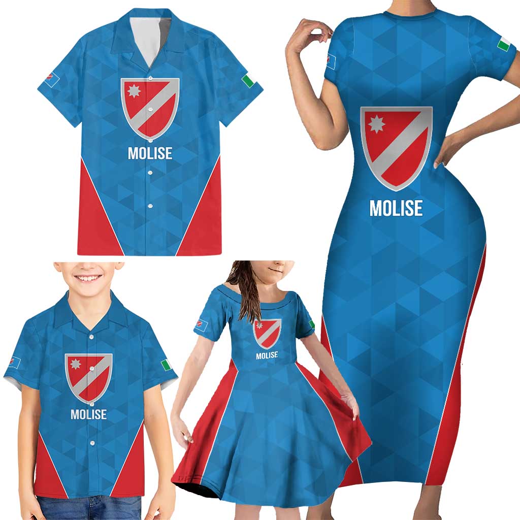 Personalized Italy Molise Family Matching Short Sleeve Bodycon Dress and Hawaiian Shirt Inspiration Flags Style
