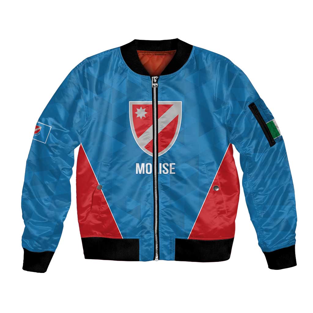 Personalized Italy Molise Sleeve Zip Bomber Jacket Inspiration Flags Style