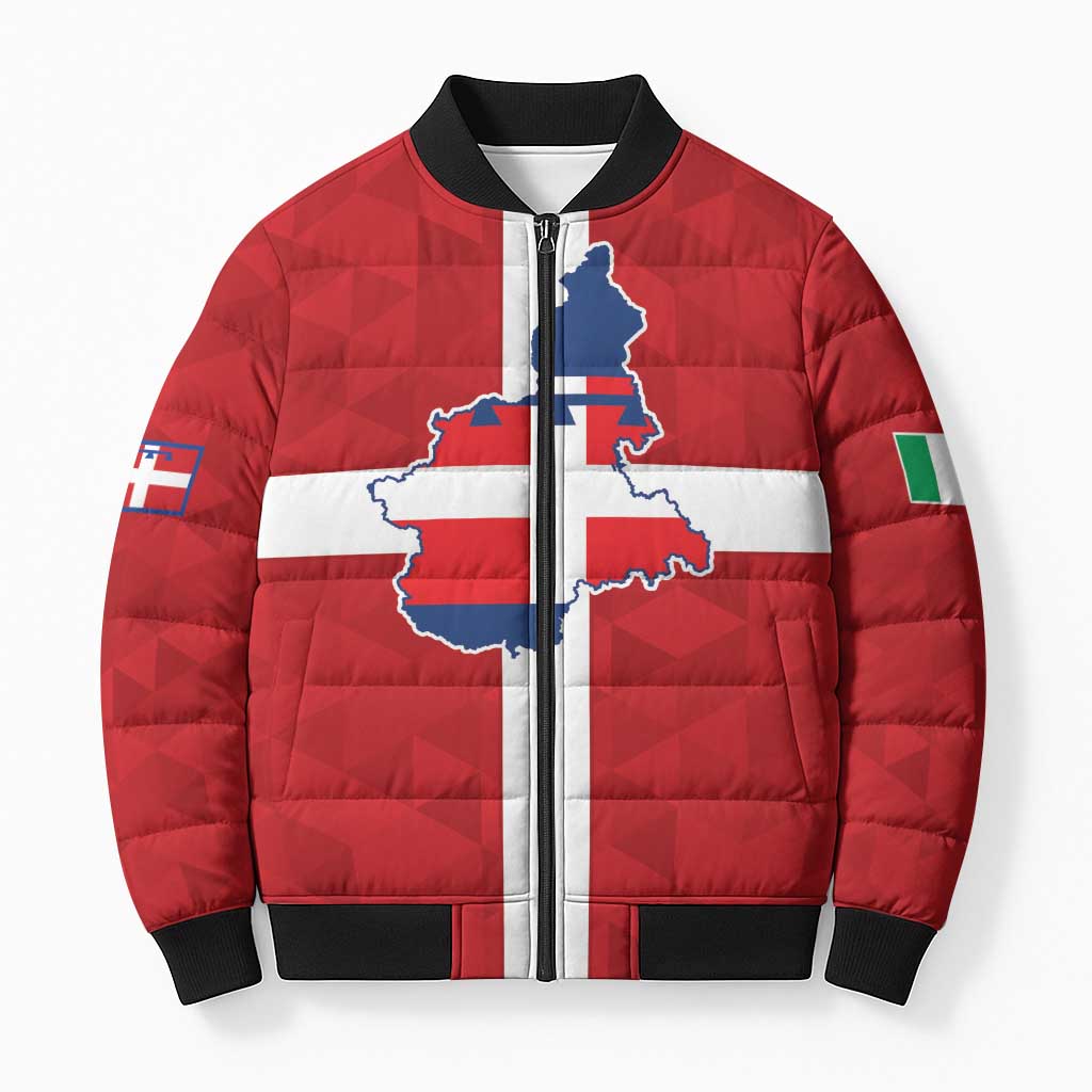 Personalized Italy Piedmont Bomber Puffer Jacket Inspiration Flags Style - Wonder Print Shop