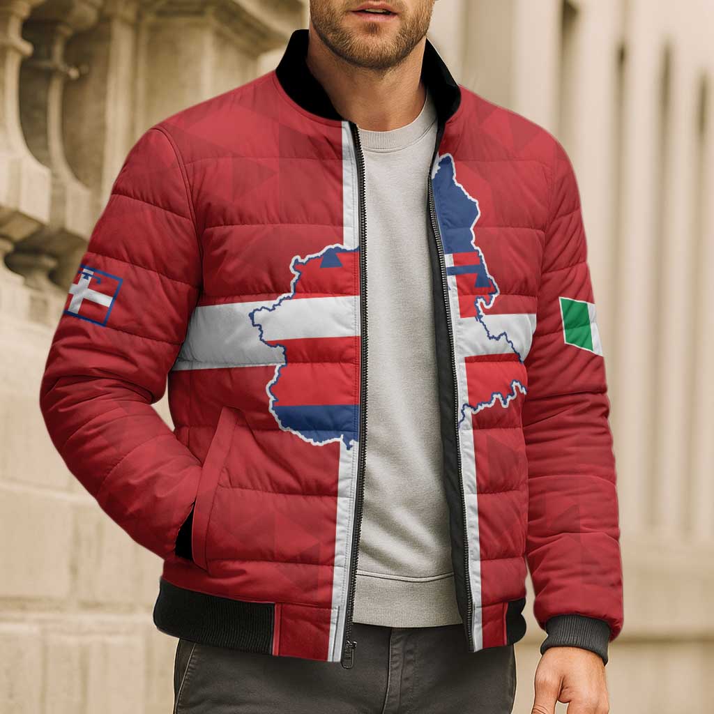 Personalized Italy Piedmont Bomber Puffer Jacket Inspiration Flags Style - Wonder Print Shop