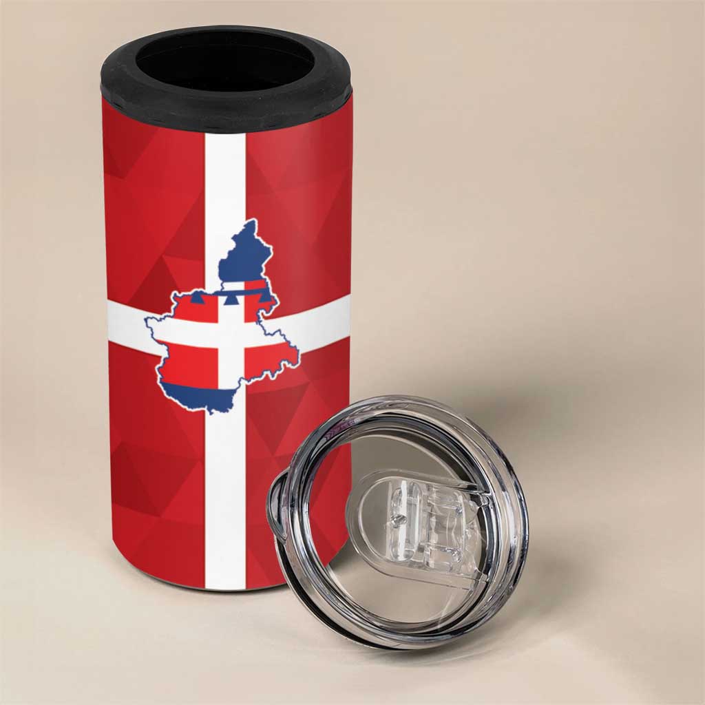 Personalized Italy Piedmont 4 in 1 Can Cooler Tumbler Inspiration Flags Style