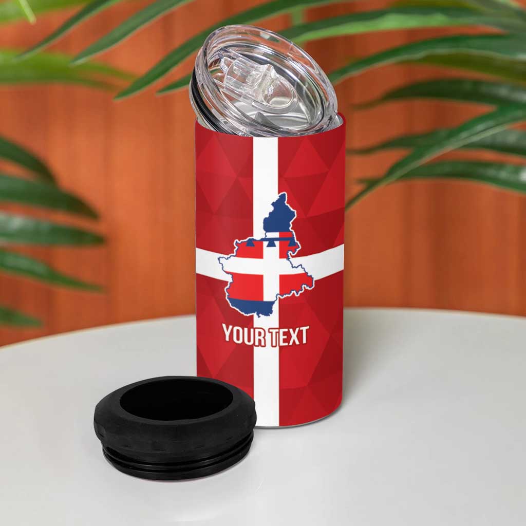 Personalized Italy Piedmont 4 in 1 Can Cooler Tumbler Inspiration Flags Style