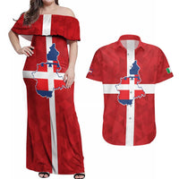Personalized Italy Piedmont Couples Matching Off Shoulder Maxi Dress and Hawaiian Shirt Inspiration Flags Style