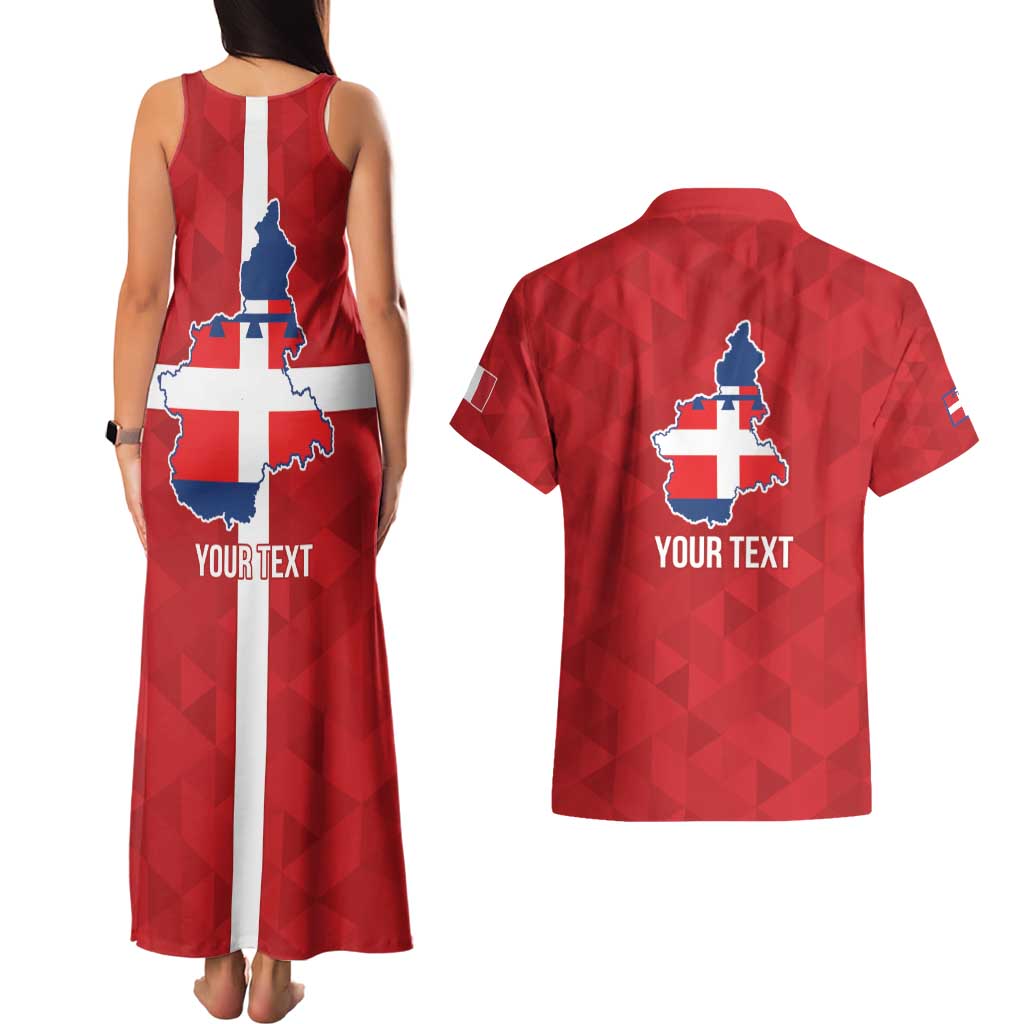 Personalized Italy Piedmont Couples Matching Tank Maxi Dress and Hawaiian Shirt Inspiration Flags Style