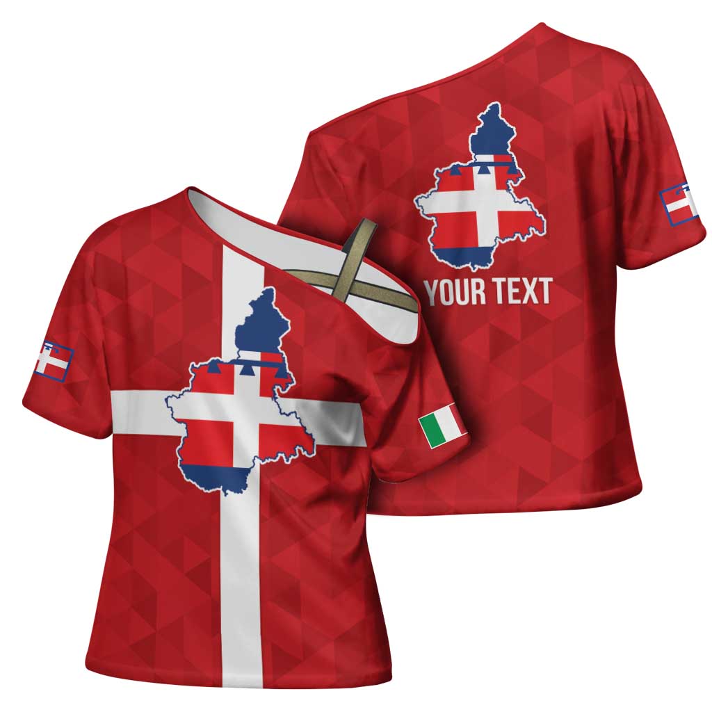 Personalized Italy Piedmont Cross Shoulder Shirt Inspiration Flags Style - Wonder Print Shop