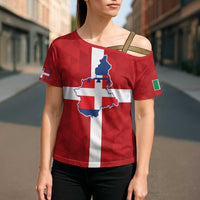 Personalized Italy Piedmont Cross Shoulder Shirt Inspiration Flags Style - Wonder Print Shop