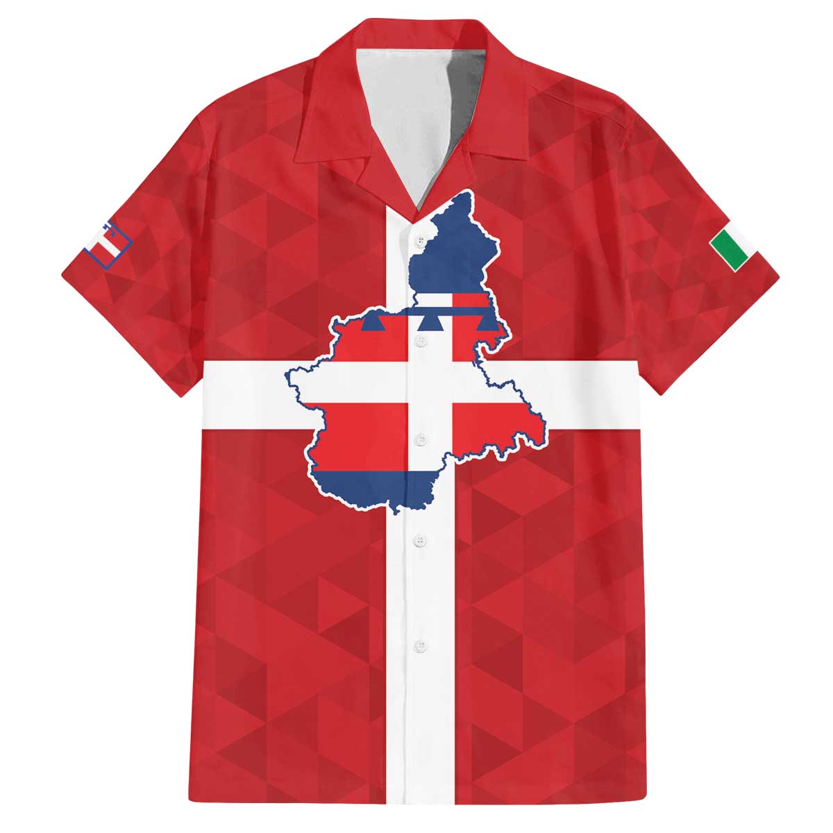 Personalized Italy Piedmont Family Matching Off The Shoulder Long Sleeve Dress and Hawaiian Shirt Inspiration Flags Style