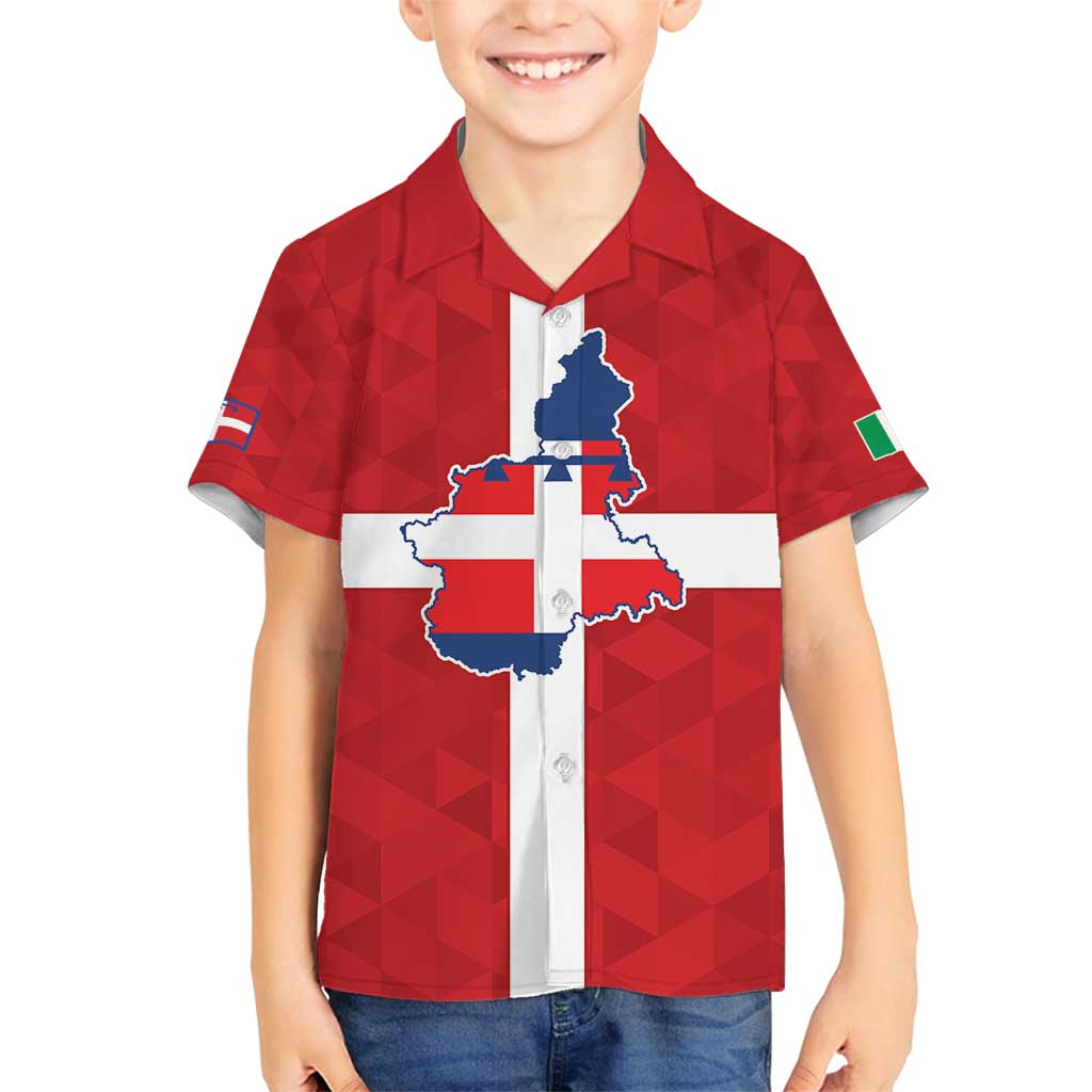 Personalized Italy Piedmont Family Matching Off Shoulder Maxi Dress and Hawaiian Shirt Inspiration Flags Style