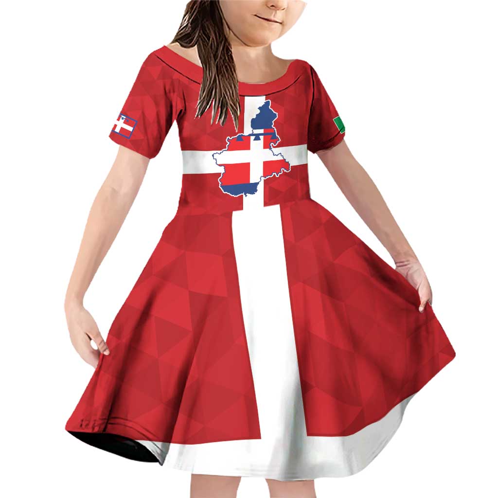 Personalized Italy Piedmont Family Matching Off Shoulder Short Dress and Hawaiian Shirt Inspiration Flags Style