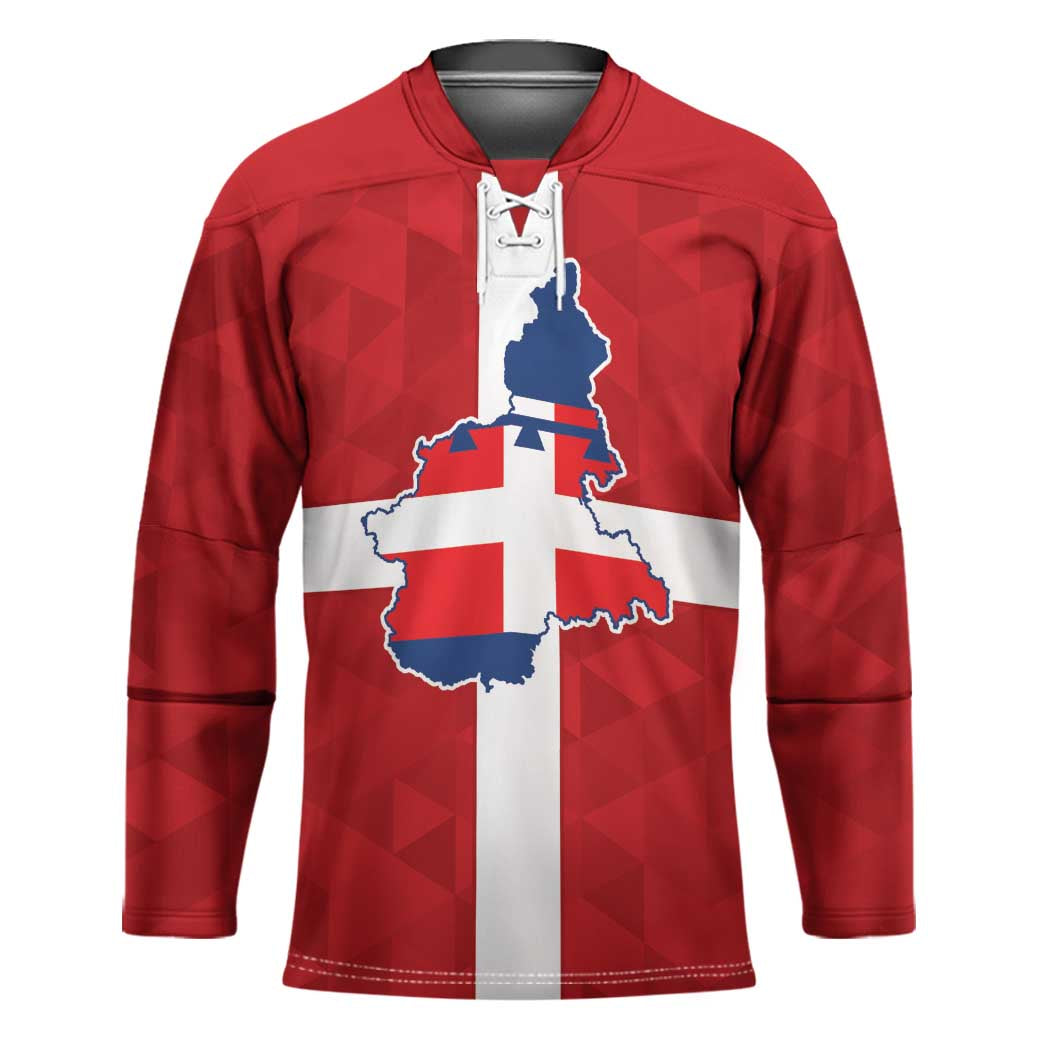Personalized Italy Piedmont Hockey Jersey Inspiration Flags Style - Wonder Print Shop