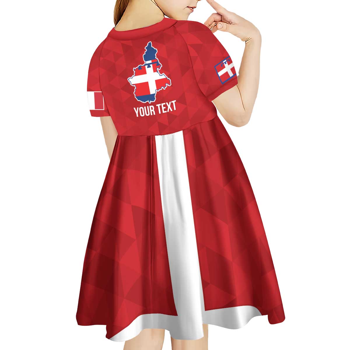 Personalized Italy Piedmont Kid Short Sleeve Dress Inspiration Flags Style