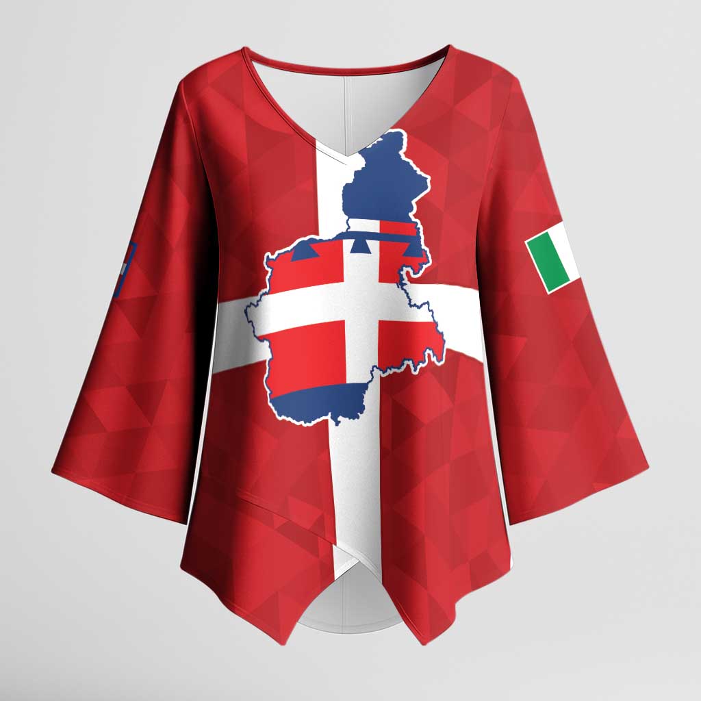 Personalized Italy Piedmont Kimono Sleeve Blouse Inspiration Flags Style - Wonder Print Shop