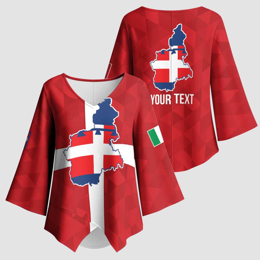 Personalized Italy Piedmont Kimono Sleeve Blouse Inspiration Flags Style - Wonder Print Shop
