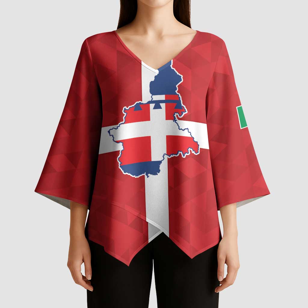 Personalized Italy Piedmont Kimono Sleeve Blouse Inspiration Flags Style - Wonder Print Shop