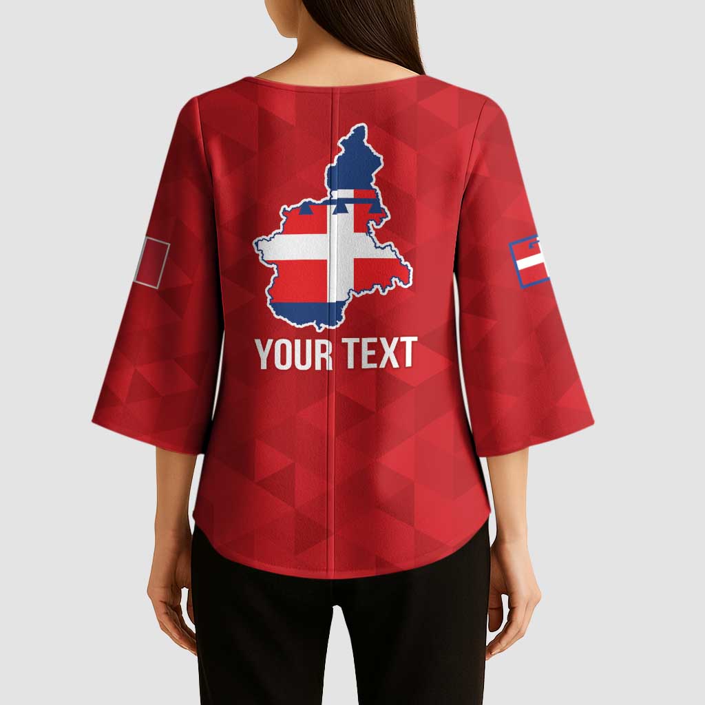 Personalized Italy Piedmont Kimono Sleeve Blouse Inspiration Flags Style - Wonder Print Shop