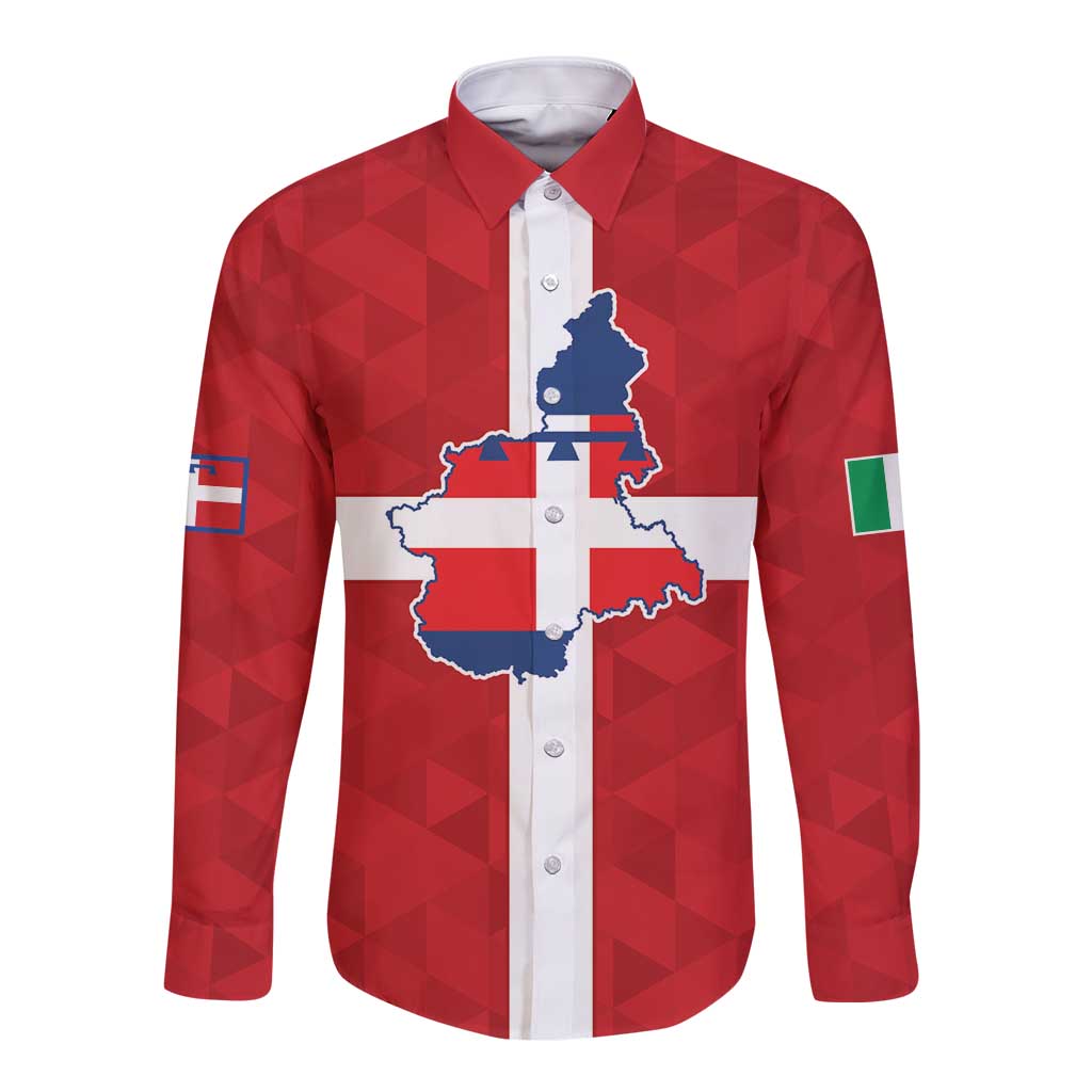 Personalized Italy Piedmont Long Sleeve Button Shirt Inspiration Flags Style