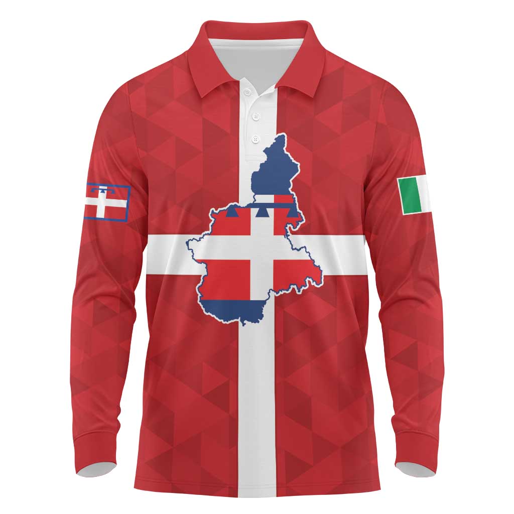 Personalized Italy Piedmont Long Sleeve Polo Shirt Inspiration Flags Style