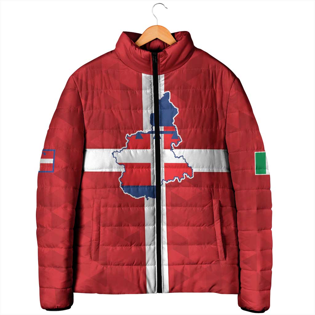 Personalized Italy Piedmont Padded Jacket Inspiration Flags Style - Wonder Print Shop