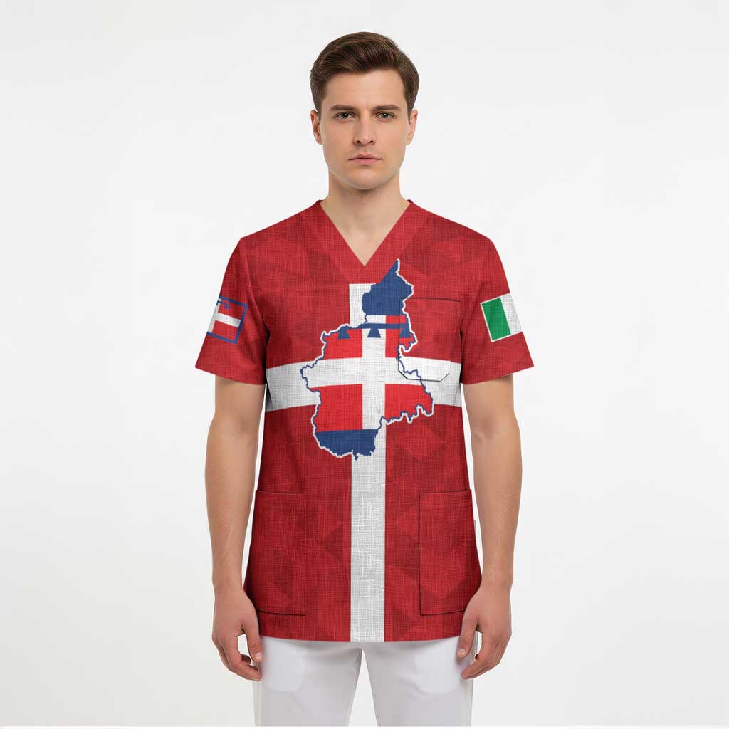 Personalized Italy Piedmont Scrub Top Inspiration Flags Style - Wonder Print Shop