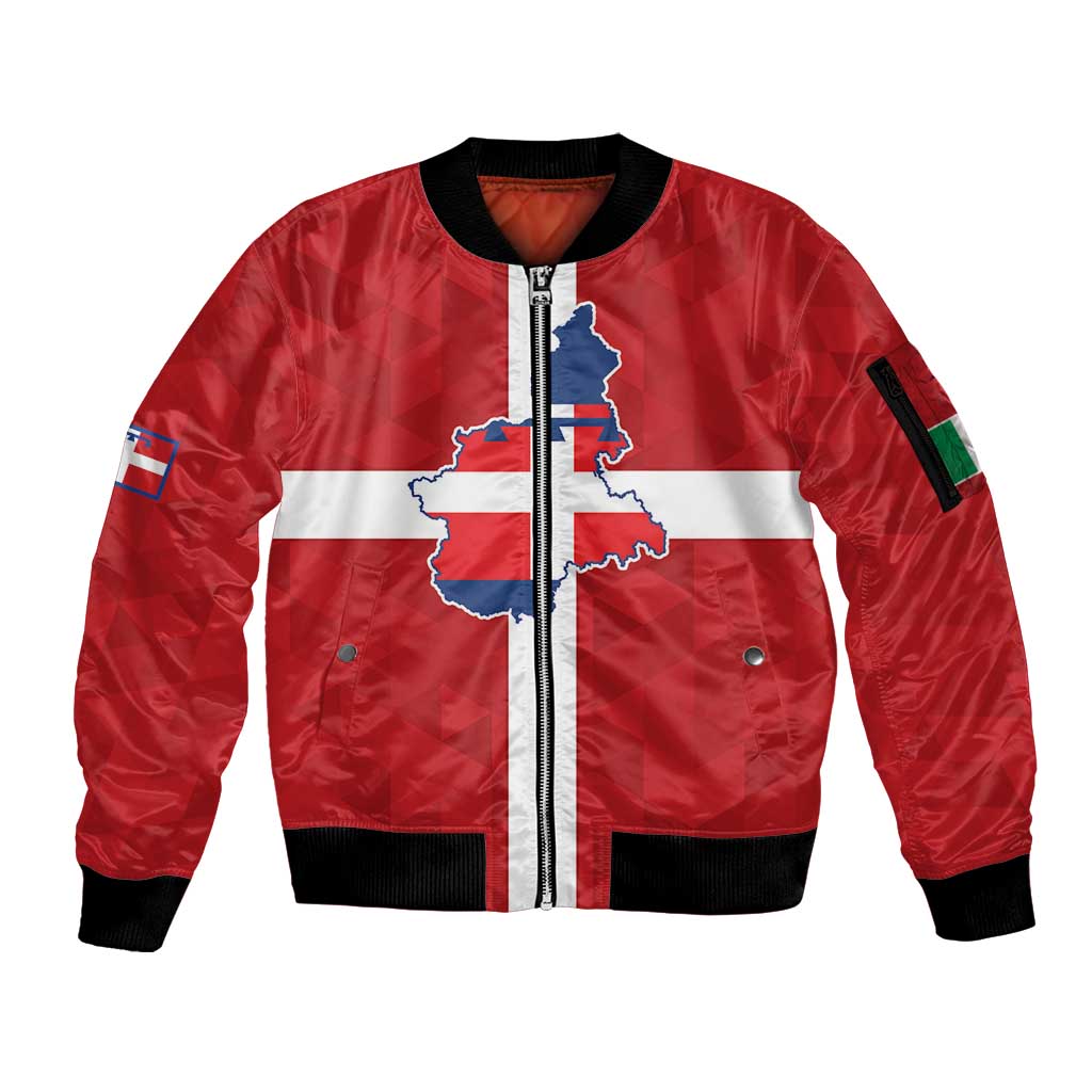 Personalized Italy Piedmont Sleeve Zip Bomber Jacket Inspiration Flags Style