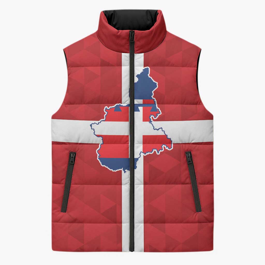 Personalized Italy Piedmont Sleeveless Puffer Jacket Inspiration Flags Style - Wonder Print Shop