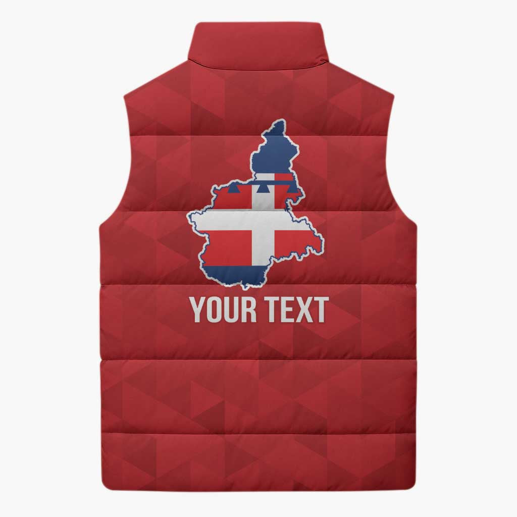 Personalized Italy Piedmont Sleeveless Puffer Jacket Inspiration Flags Style - Wonder Print Shop