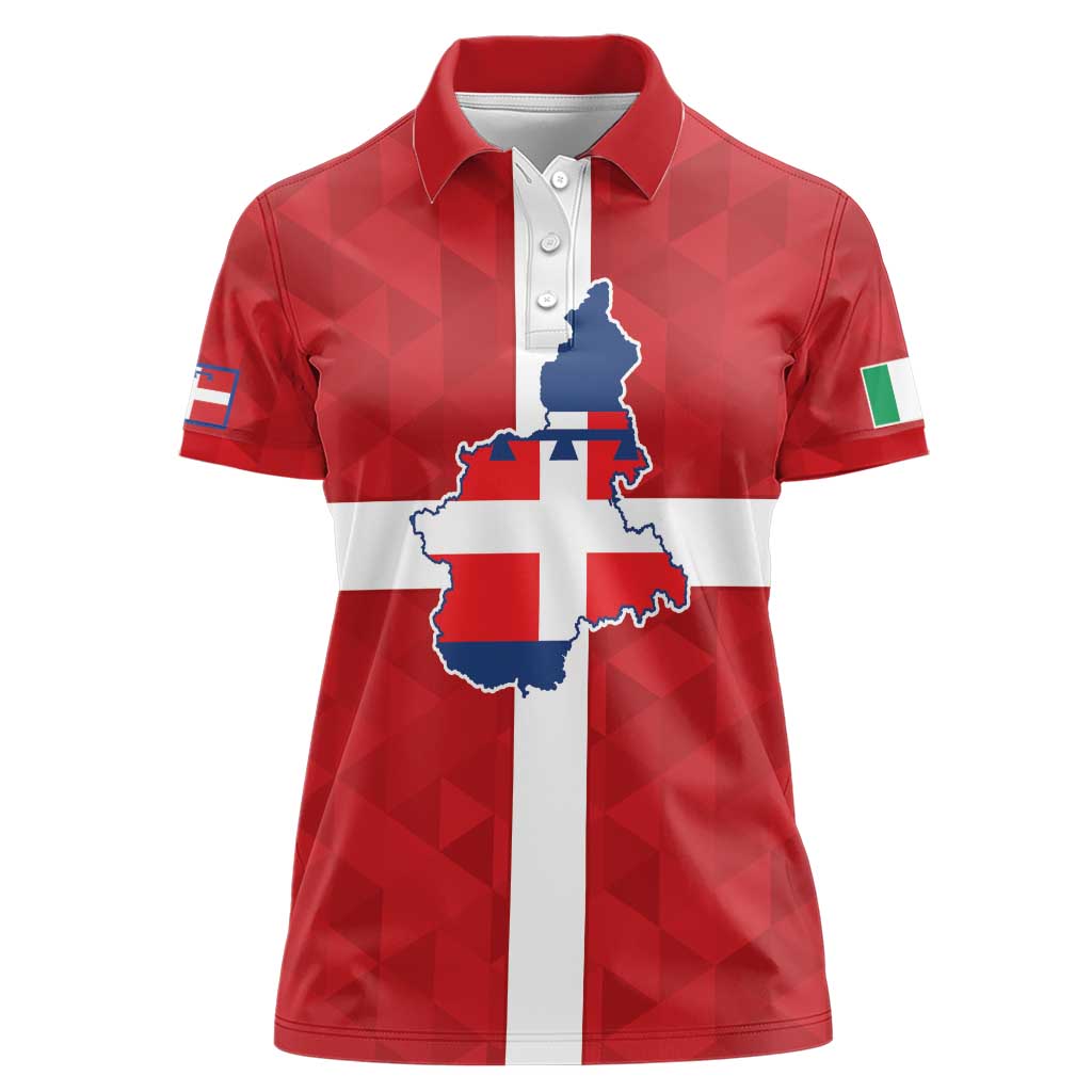 Personalized Italy Piedmont Women Polo Shirt Inspiration Flags Style