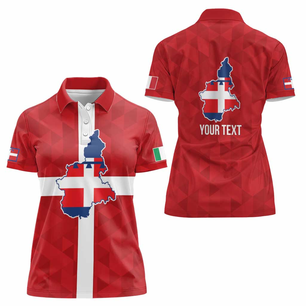 Personalized Italy Piedmont Women Polo Shirt Inspiration Flags Style