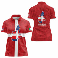 Personalized Italy Piedmont Women Polo Shirt Inspiration Flags Style