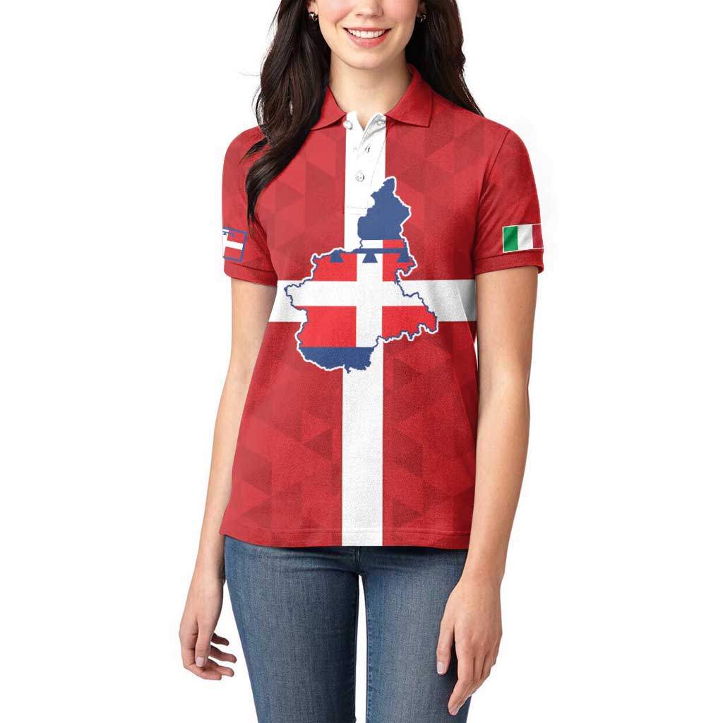 Personalized Italy Piedmont Women Polo Shirt Inspiration Flags Style