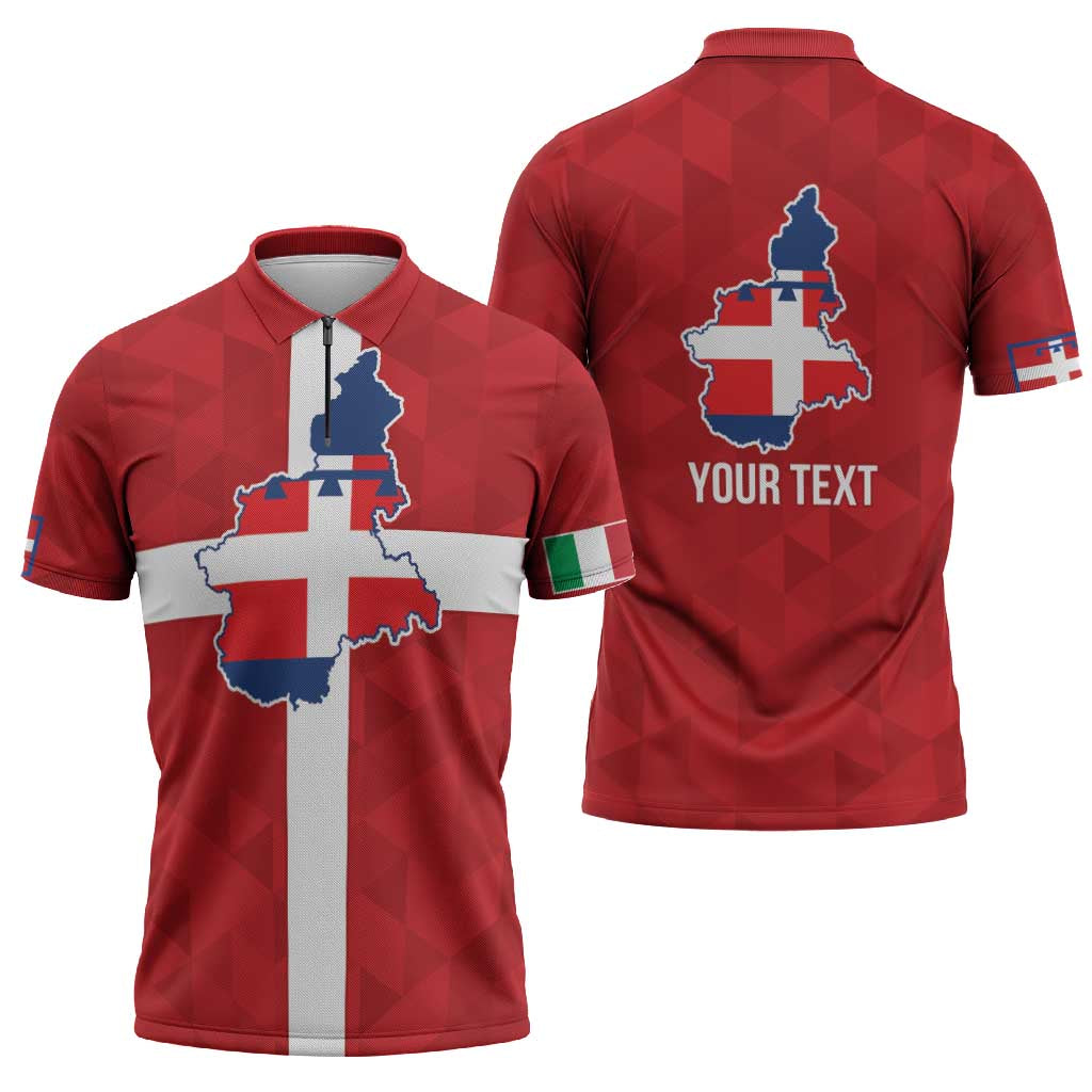 Personalized Italy Piedmont Zipper Polo Shirt Inspiration Flags Style - Wonder Print Shop