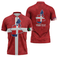 Personalized Italy Piedmont Zipper Polo Shirt Inspiration Flags Style - Wonder Print Shop