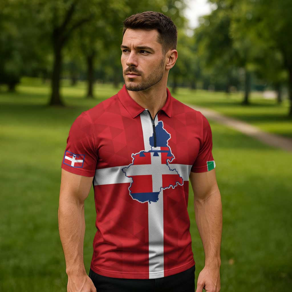 Personalized Italy Piedmont Zipper Polo Shirt Inspiration Flags Style - Wonder Print Shop