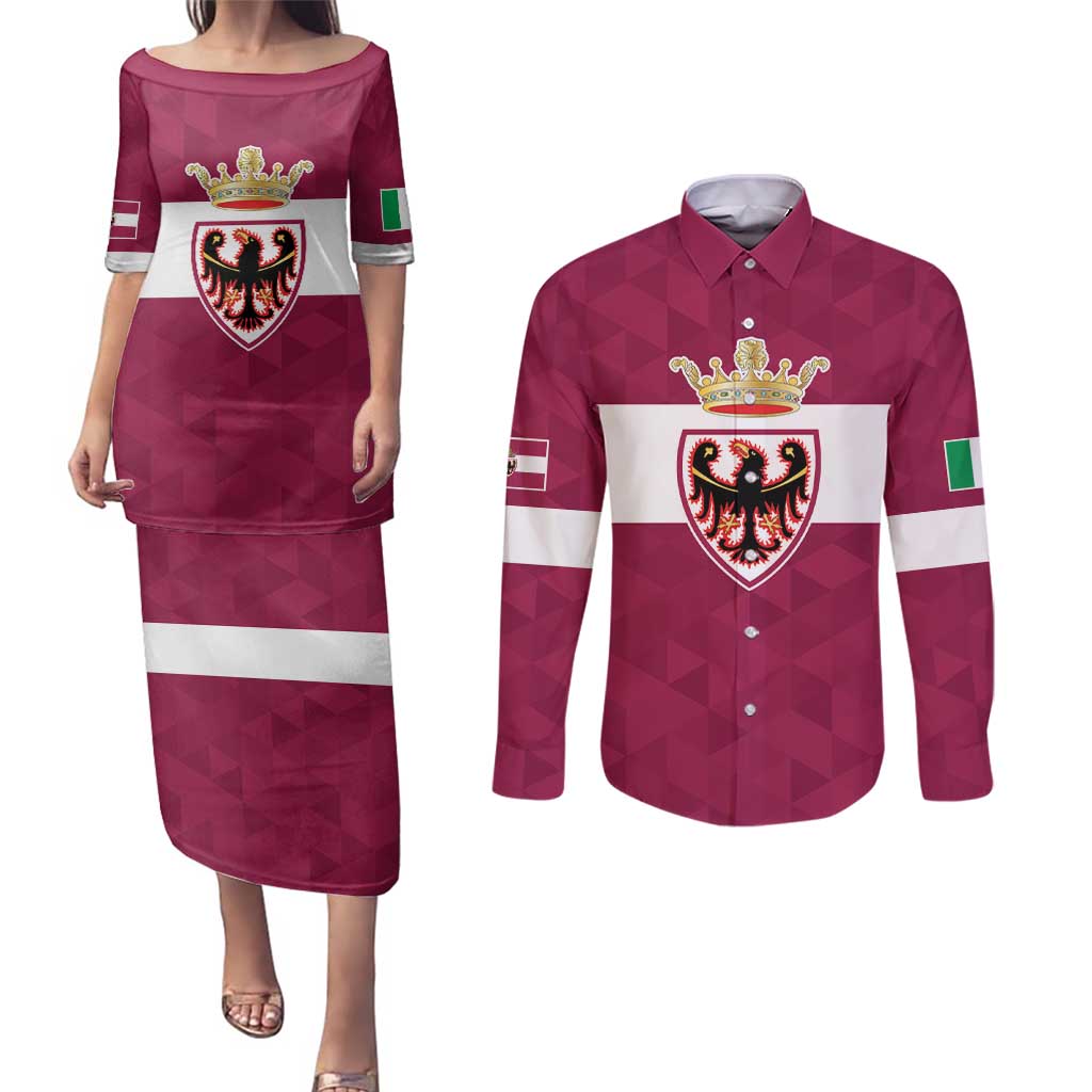 Personalized Italy Provincia Autonoma di Trento Couples Matching Puletasi and Long Sleeve Button Shirt Inspiration Flags Style