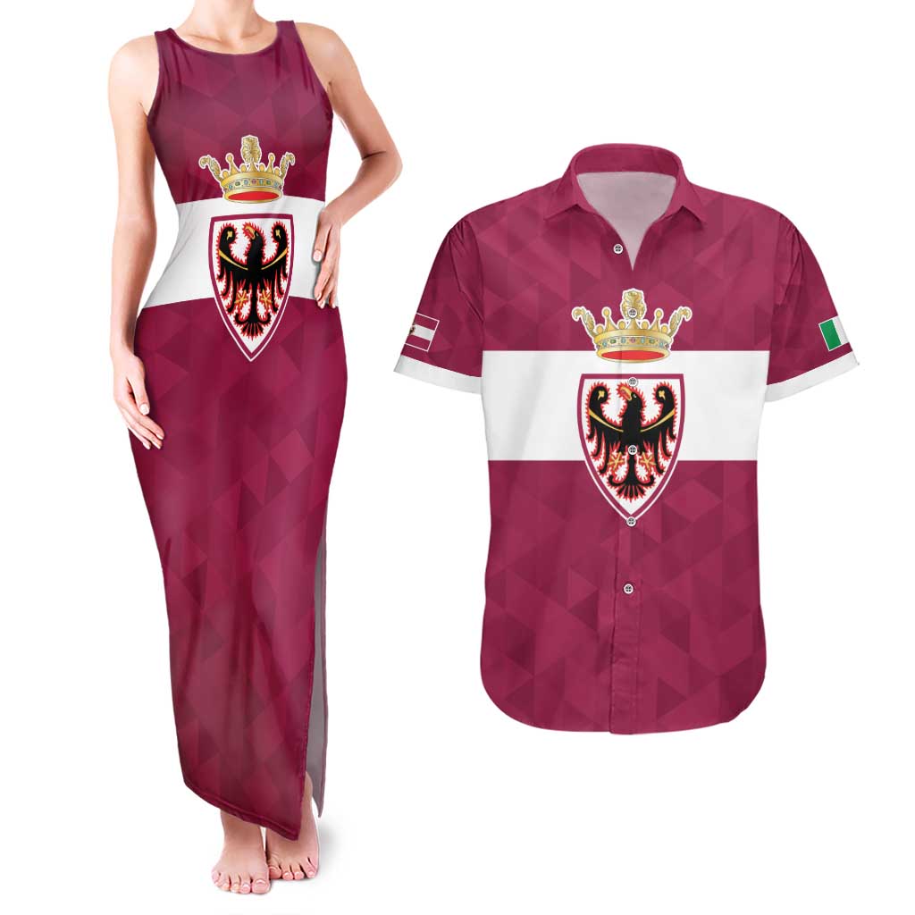 Personalized Italy Provincia Autonoma di Trento Couples Matching Tank Maxi Dress and Hawaiian Shirt Inspiration Flags Style