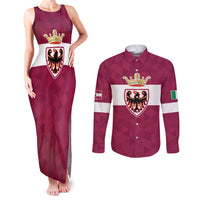 Personalized Italy Provincia Autonoma di Trento Couples Matching Tank Maxi Dress and Long Sleeve Button Shirt Inspiration Flags Style