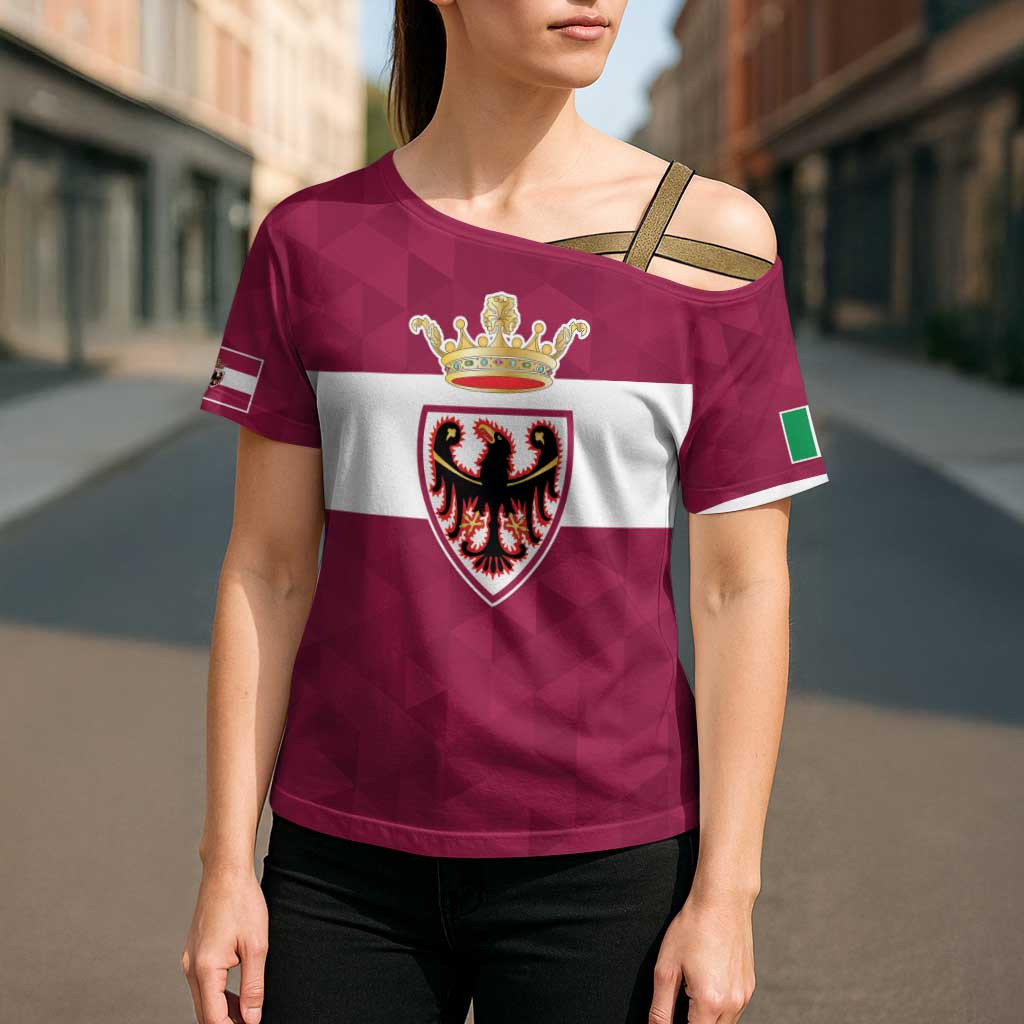 Personalized Italy Provincia Autonoma di Trento Cross Shoulder Shirt Inspiration Flags Style - Wonder Print Shop