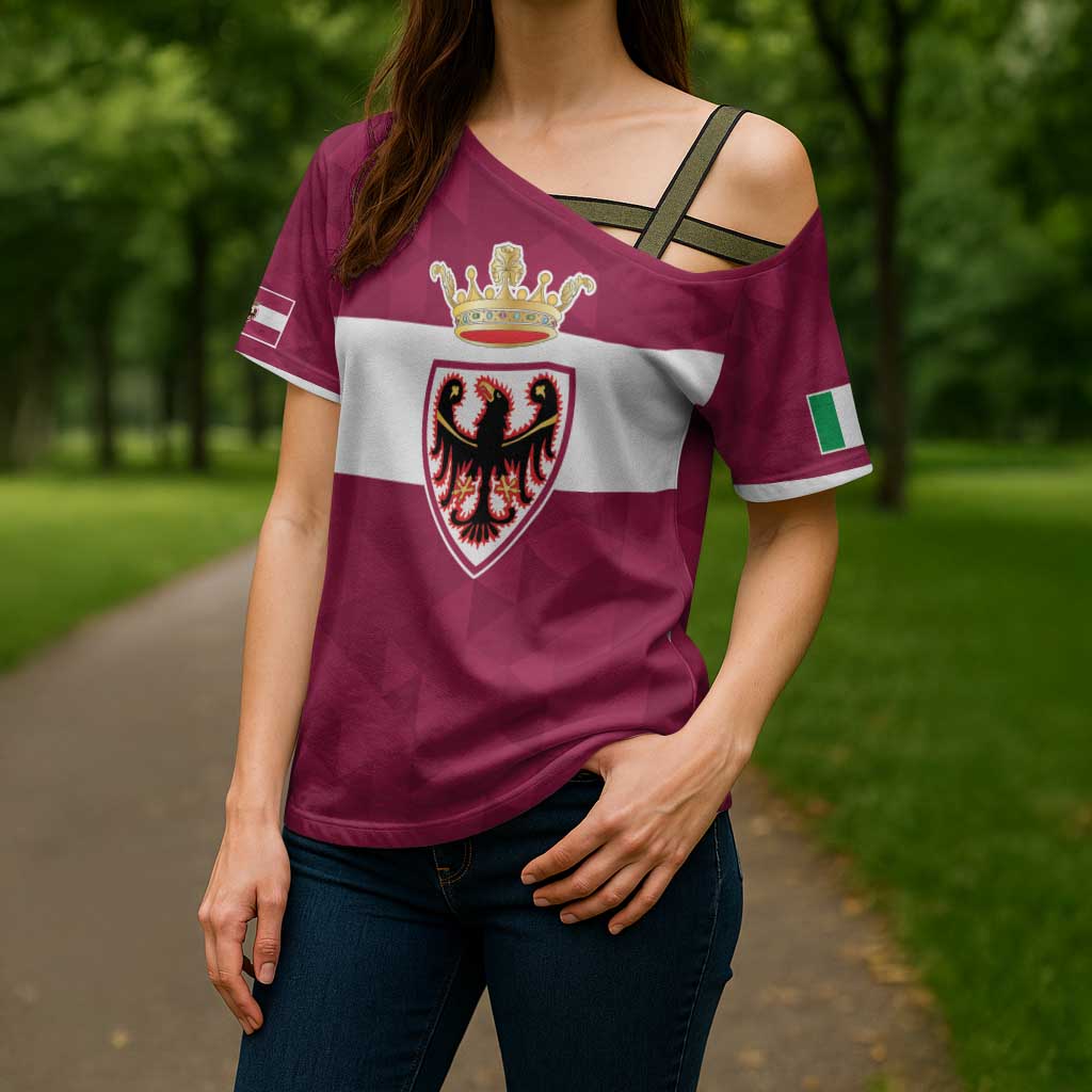 Personalized Italy Provincia Autonoma di Trento Cross Shoulder Shirt Inspiration Flags Style - Wonder Print Shop