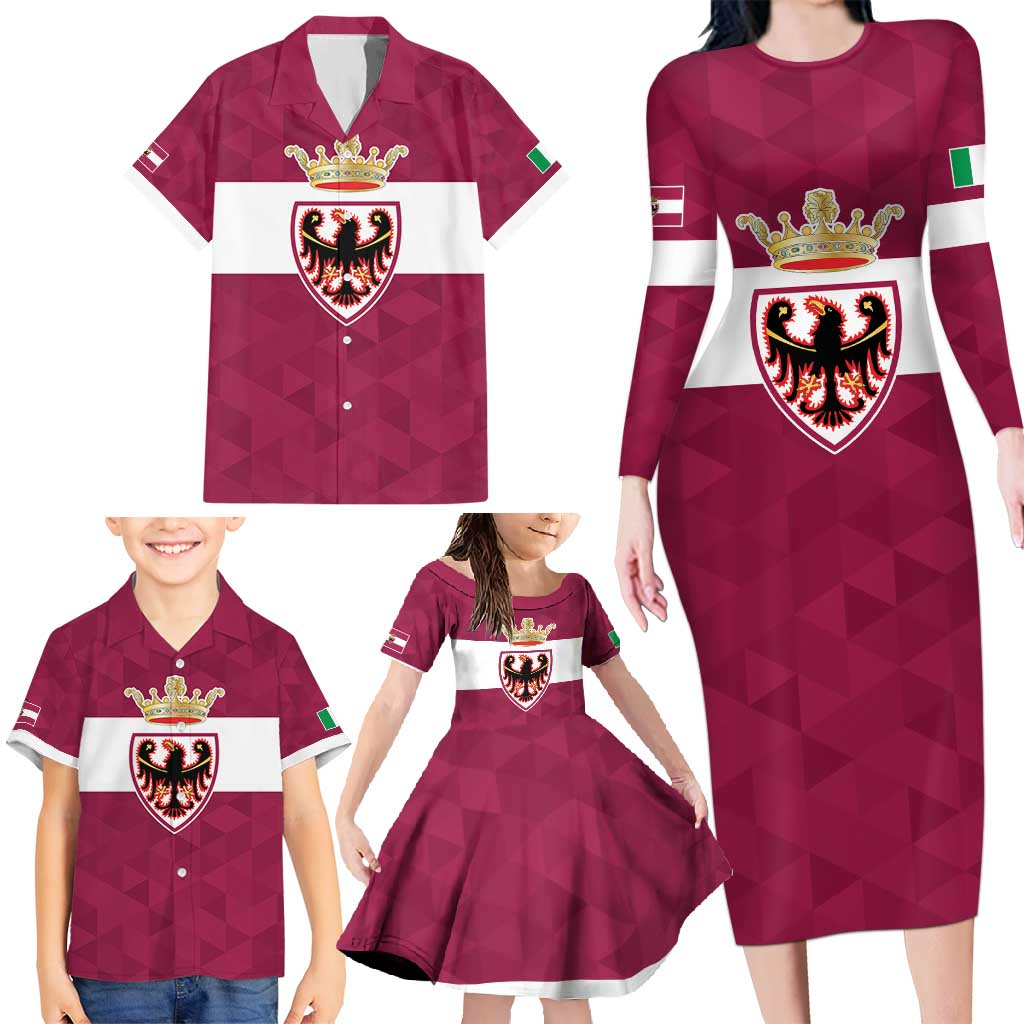 Personalized Italy Provincia Autonoma di Trento Family Matching Long Sleeve Bodycon Dress and Hawaiian Shirt Inspiration Flags Style