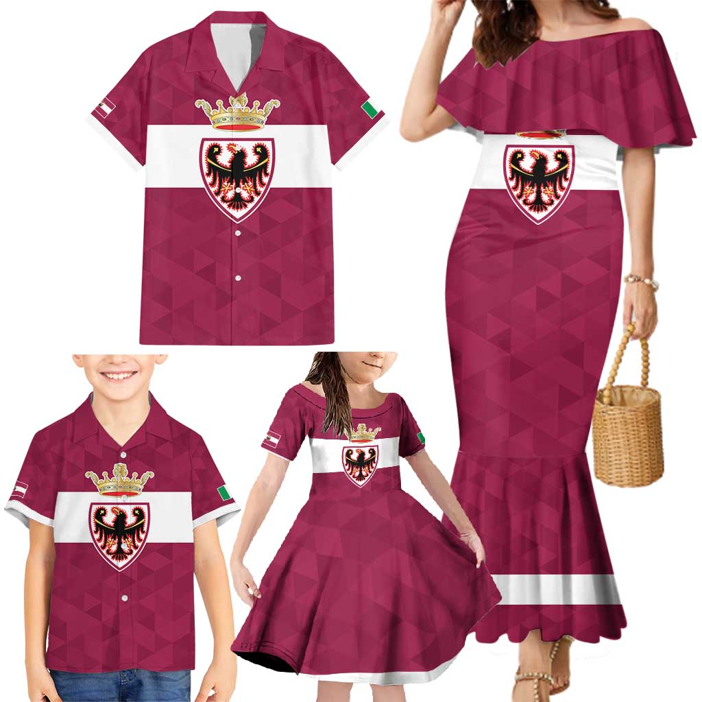 Personalized Italy Provincia Autonoma di Trento Family Matching Mermaid Dress and Hawaiian Shirt Inspiration Flags Style