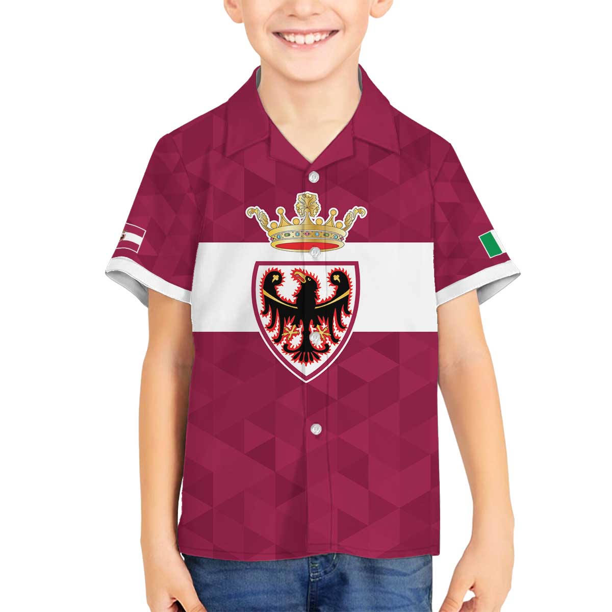 Personalized Italy Provincia Autonoma di Trento Family Matching Off The Shoulder Long Sleeve Dress and Hawaiian Shirt Inspiration Flags Style
