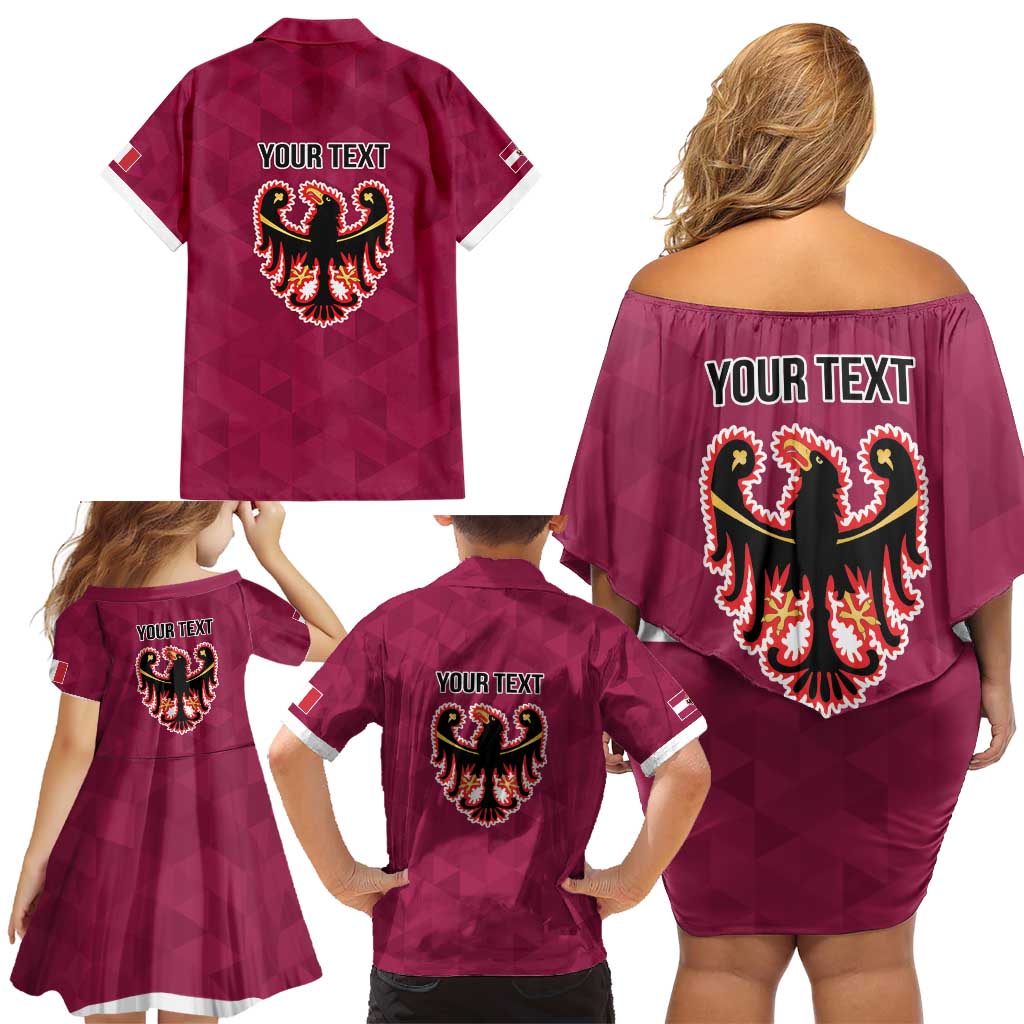 Personalized Italy Provincia Autonoma di Trento Family Matching Off Shoulder Short Dress and Hawaiian Shirt Inspiration Flags Style