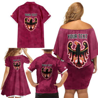 Personalized Italy Provincia Autonoma di Trento Family Matching Off Shoulder Short Dress and Hawaiian Shirt Inspiration Flags Style