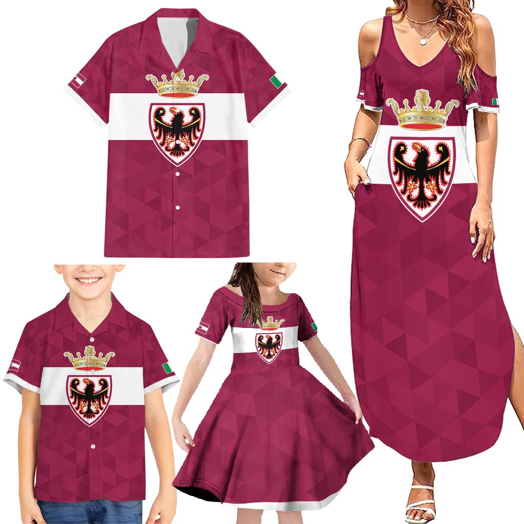 Personalized Italy Provincia Autonoma di Trento Family Matching Summer Maxi Dress and Hawaiian Shirt Inspiration Flags Style