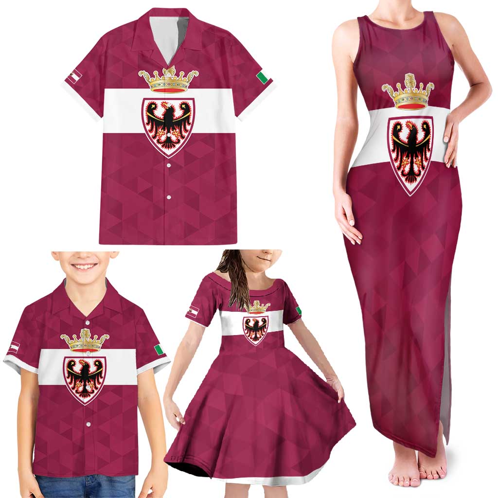 Personalized Italy Provincia Autonoma di Trento Family Matching Tank Maxi Dress and Hawaiian Shirt Inspiration Flags Style