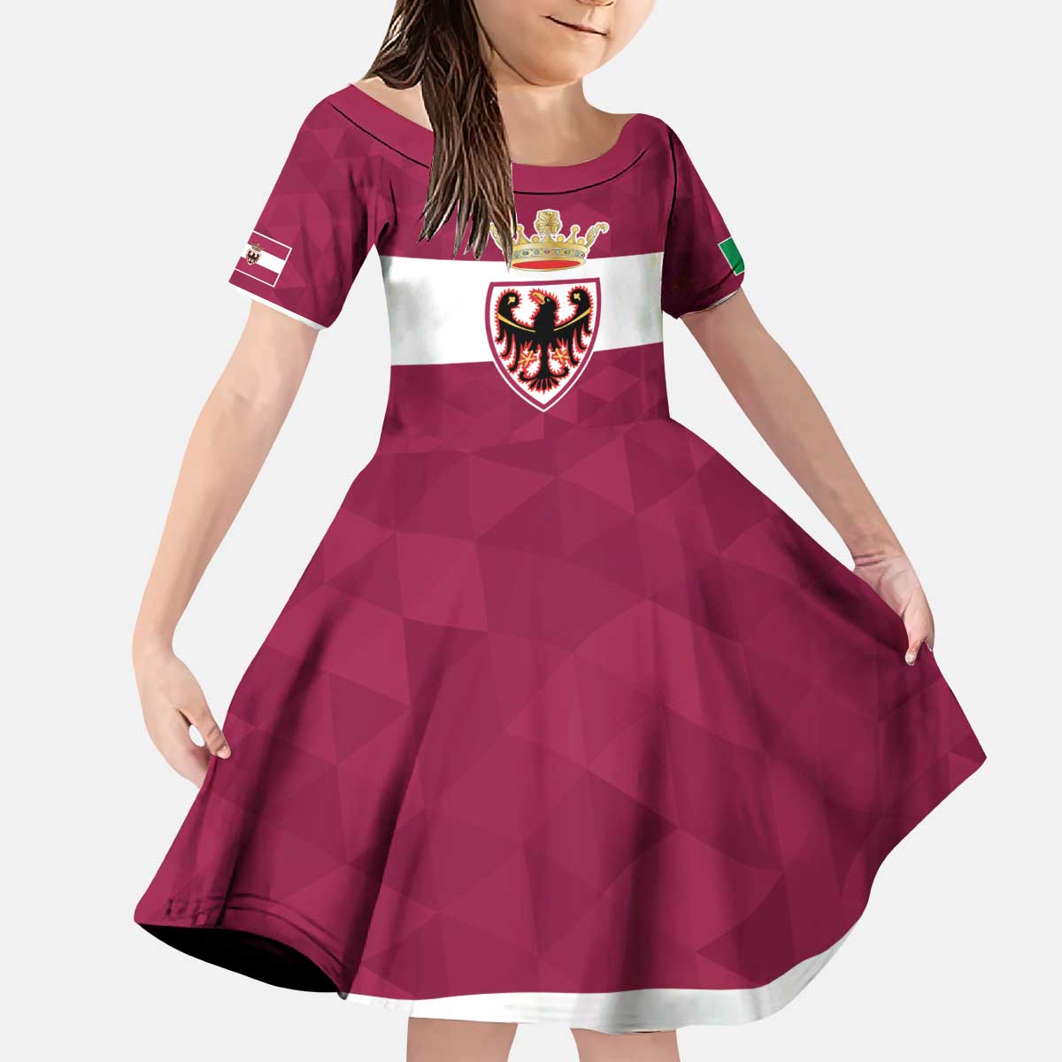 Personalized Italy Provincia Autonoma di Trento Kid Short Sleeve Dress Inspiration Flags Style