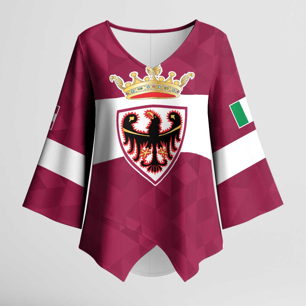 Personalized Italy Provincia Autonoma di Trento Kimono Sleeve Blouse Inspiration Flags Style - Wonder Print Shop
